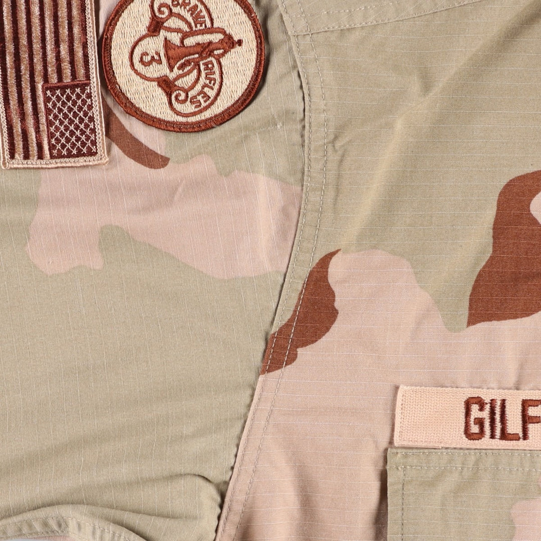 00'S US military genuine camouflage Pattern 3C desert camo ripstop BDU military jacket made in USA MEDIUM-REGULAR equivalent to men's M cotton Beige type Vintage Second Hand