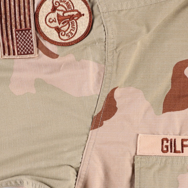 00'S US military genuine camouflage Pattern 3C desert camo ripstop BDU military jacket made in USA MEDIUM-REGULAR equivalent to men's M cotton Beige type Vintage Second Hand