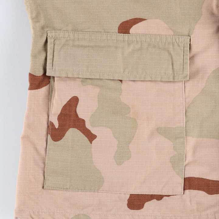 00'S US military genuine camouflage Pattern 3C desert camo ripstop BDU military jacket made in USA MEDIUM-REGULAR equivalent to men's M cotton Beige type Vintage Second Hand