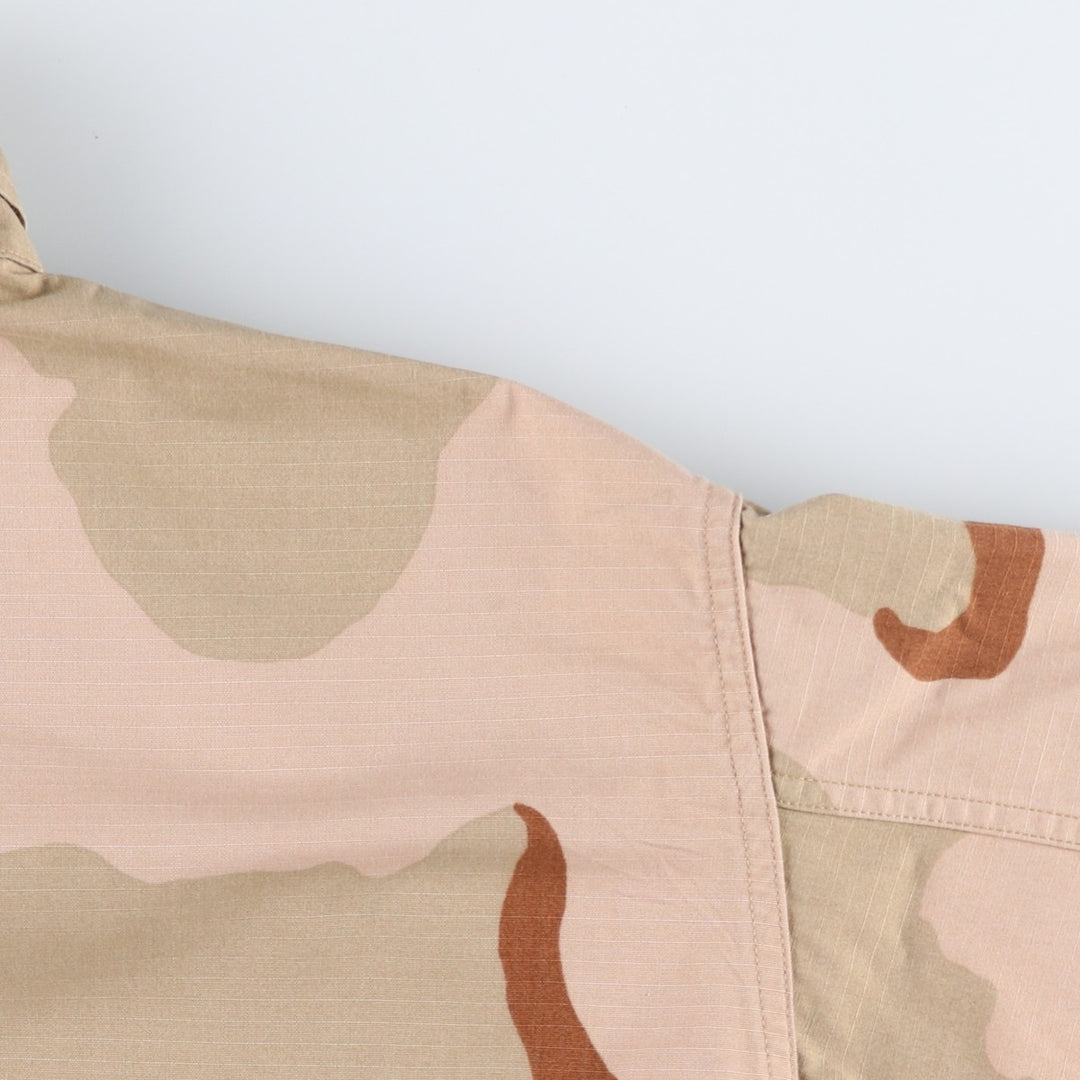 1990'S US Military Issue 3C Desert Camo Ripstop BDU Military Jacket, Made in USA, X-LARGE-REGULAR (Equivalent to Men's XL) Nylon Beige type Vintage Second Hand