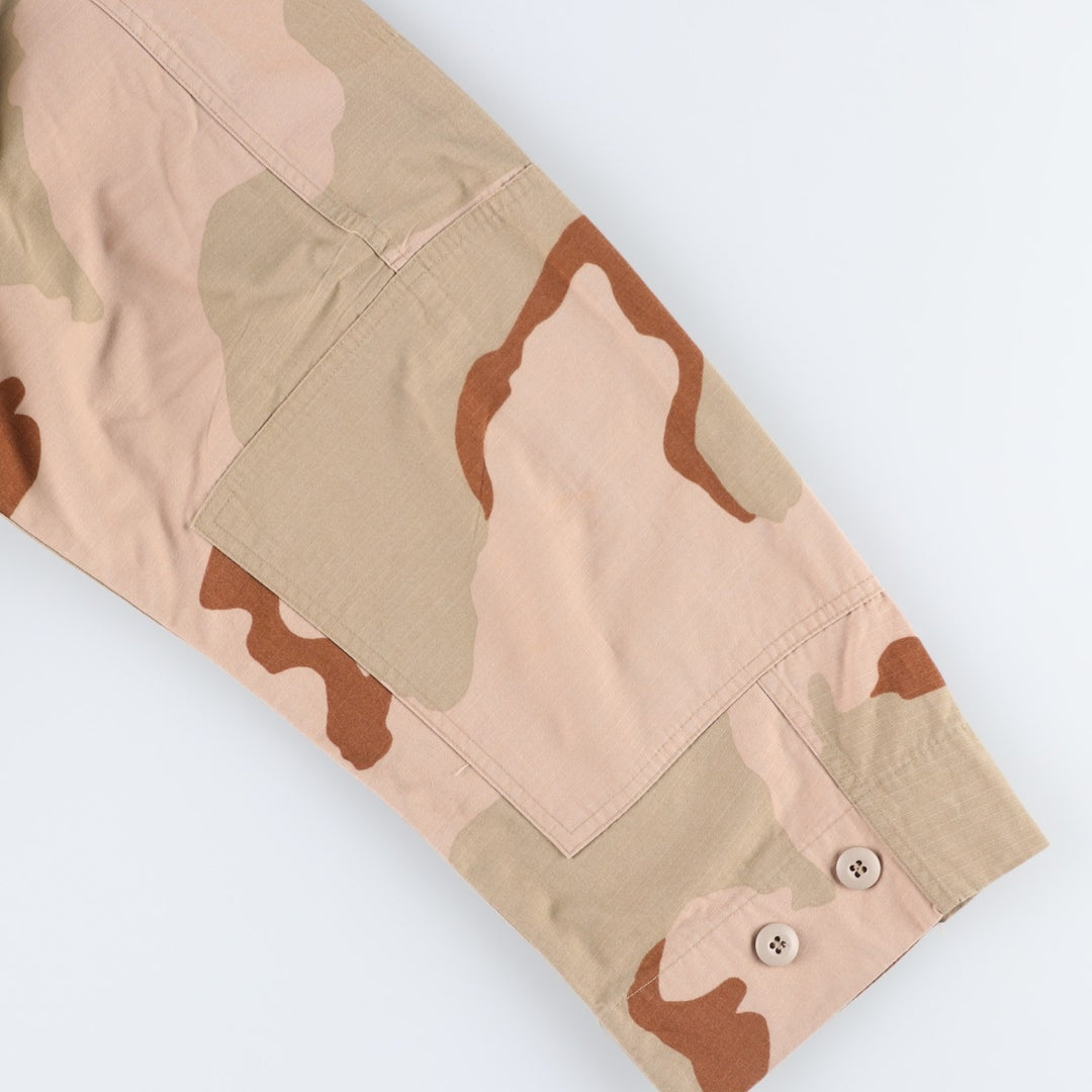 1990'S US Military Issue 3C Desert Camo Ripstop BDU Military Jacket, Made in USA, X-LARGE-REGULAR (Equivalent to Men's XL) Nylon Beige type Vintage Second Hand