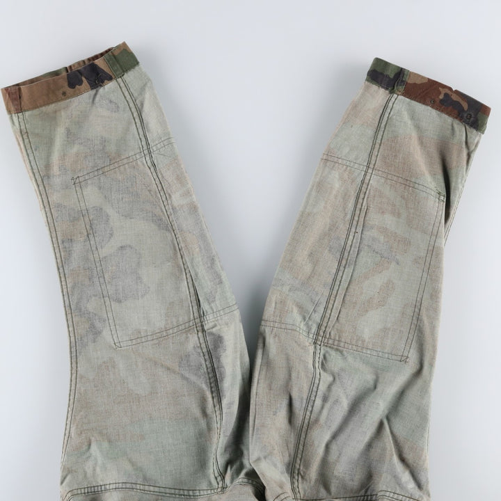 1990'S US Military Issue Camouflage Pattern Woodland Camo BDU Military Jacket, Made in USA, Small-Short (Men's Size S Equivalent), Vintage cotton Khaki type Vintage Second Hand