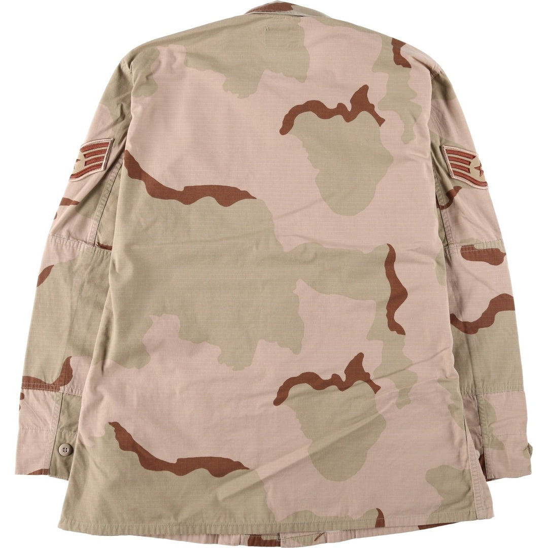 2000'S US Military Camouflage Pattern 3C Desert Camo Ripstop BDU Military Jacket, Made in USA, Large-Regular, Men's Size L Nylon Beige type Vintage Second Hand