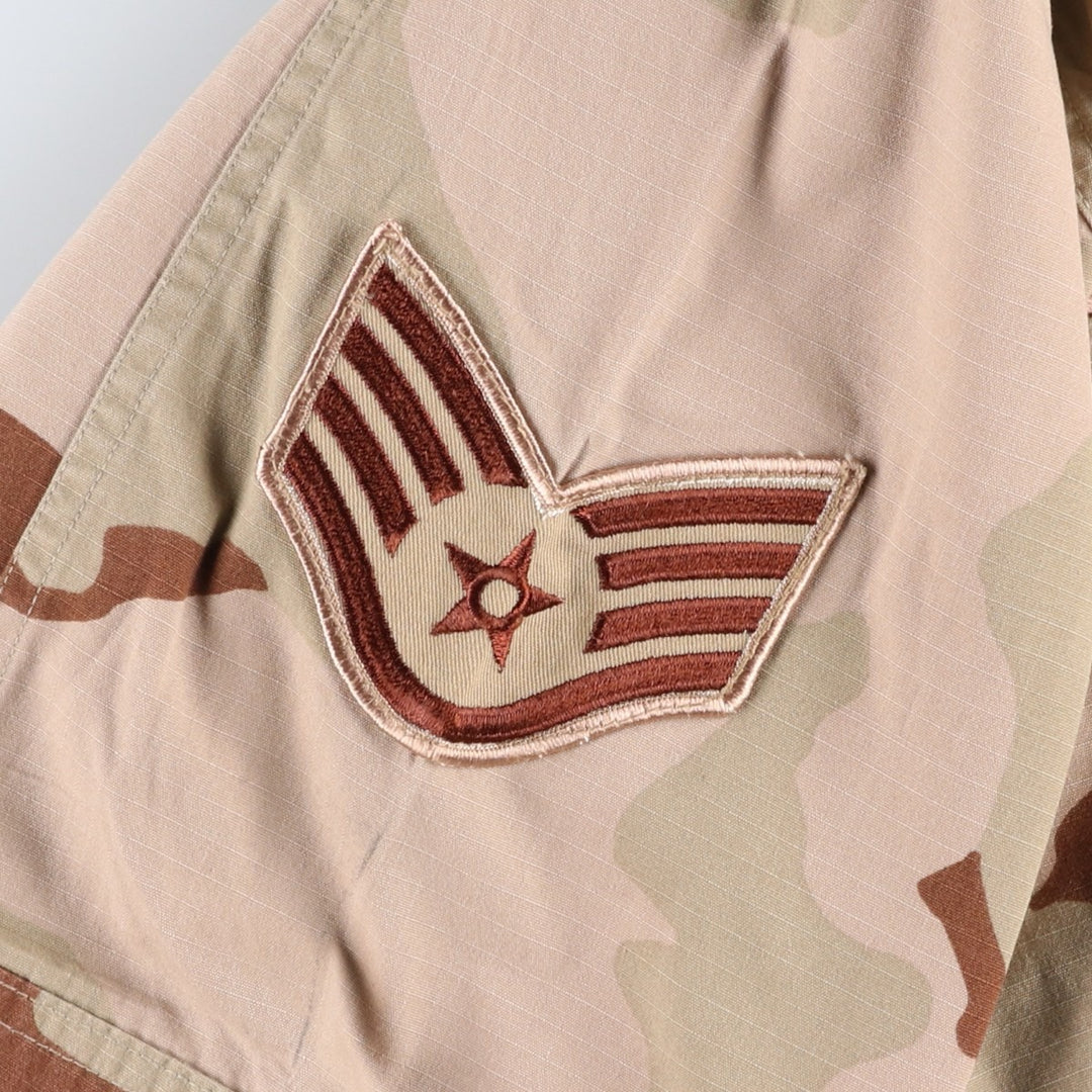 2000'S US Military Camouflage Pattern 3C Desert Camo Ripstop BDU Military Jacket, Made in USA, Large-Regular, Men's Size L Nylon Beige type Vintage Second Hand