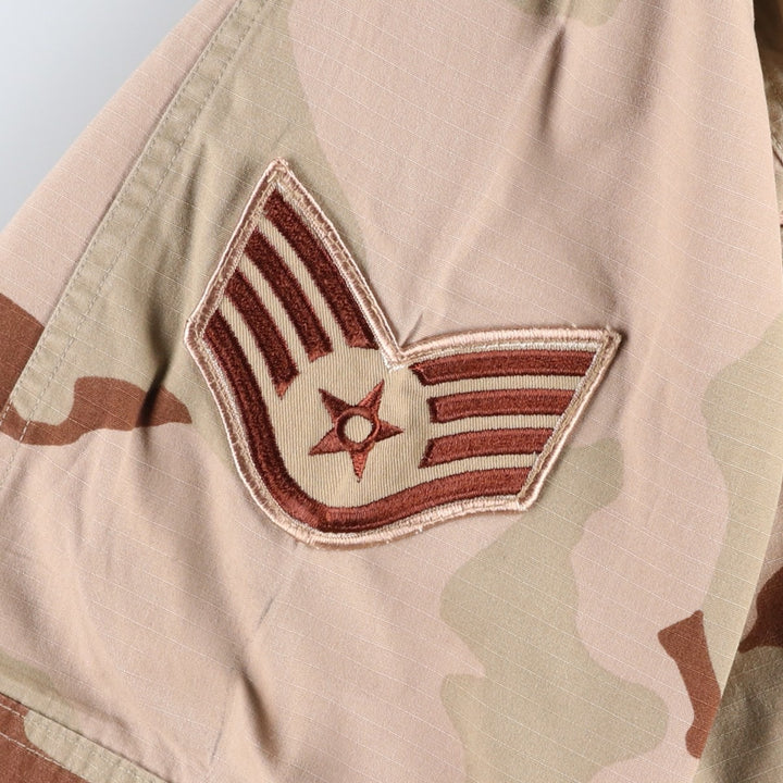 2000'S US Military Camouflage Pattern 3C Desert Camo Ripstop BDU Military Jacket, Made in USA, Large-Regular, Men's Size L Nylon Beige type Vintage Second Hand
