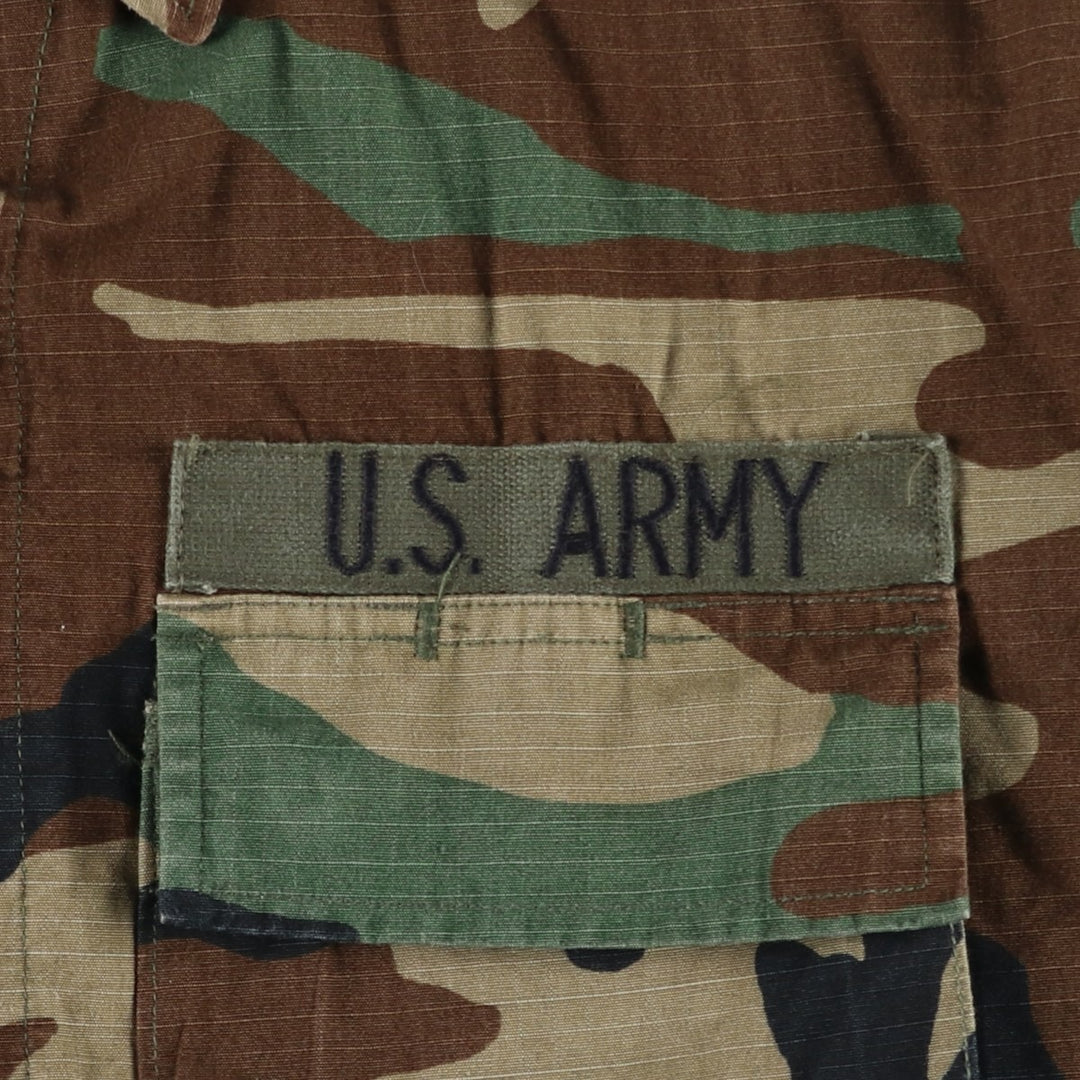 Authentic 1980'S US Military Camouflage Pattern Woodland Camo Ripstop BDU Military Jacket, Made in USA, Large-Regular, Men's Size L cotton Khaki type Vintage Second Hand
