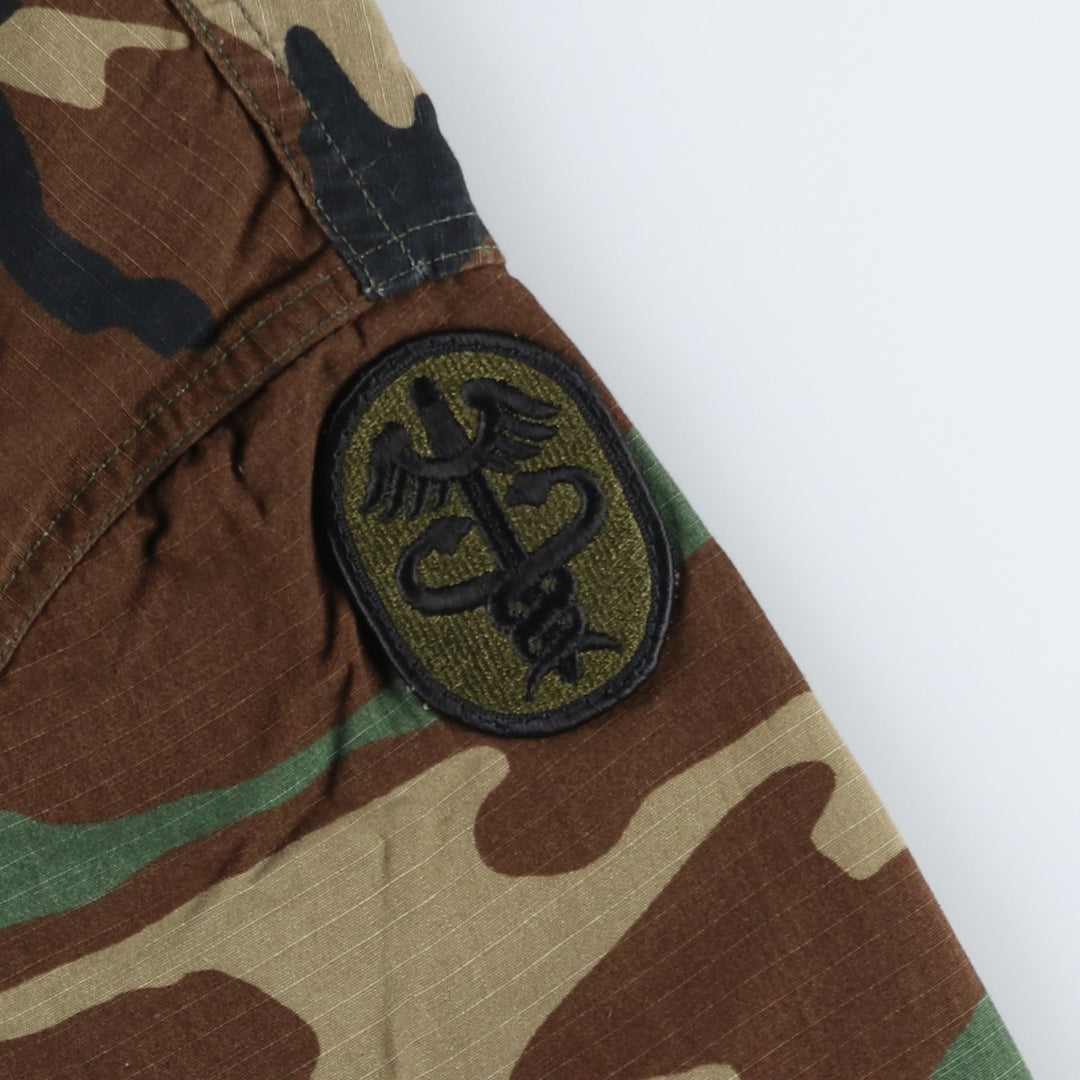 Authentic 1980'S US Military Camouflage Pattern Woodland Camo Ripstop BDU Military Jacket, Made in USA, Large-Regular, Men's Size L cotton Khaki type Vintage Second Hand