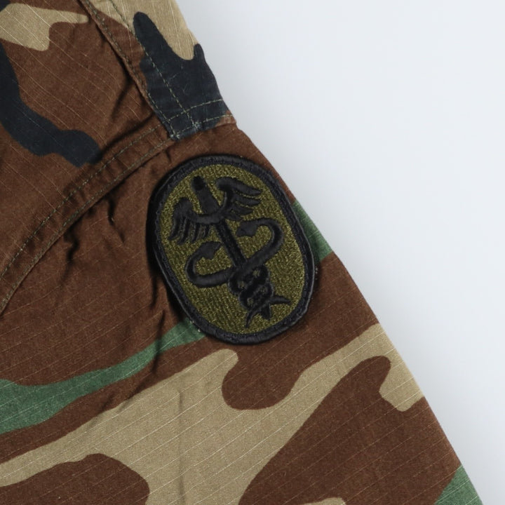 Authentic 1980'S US Military Camouflage Pattern Woodland Camo Ripstop BDU Military Jacket, Made in USA, Large-Regular, Men's Size L cotton Khaki type Vintage Second Hand