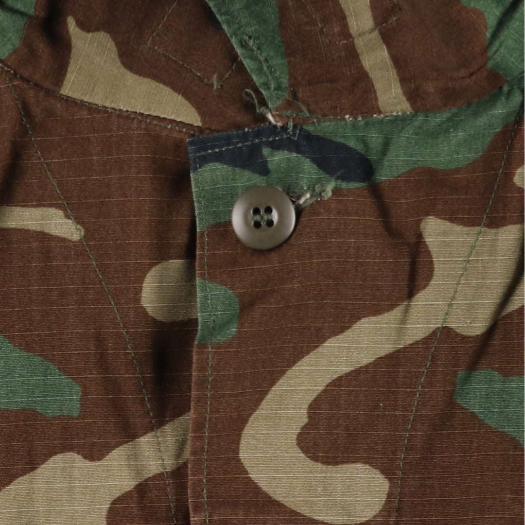 Authentic 1980'S US Military Camouflage Pattern Woodland Camo Ripstop BDU Military Jacket, Made in USA, Large-Regular, Men's Size L cotton Khaki type Vintage Second Hand