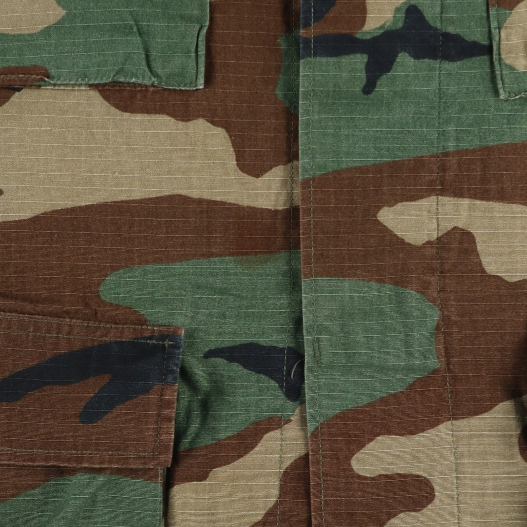 Authentic 1980'S US Military Camouflage Pattern Woodland Camo Ripstop BDU Military Jacket, Made in USA, Large-Regular, Men's Size L cotton Khaki type Vintage Second Hand