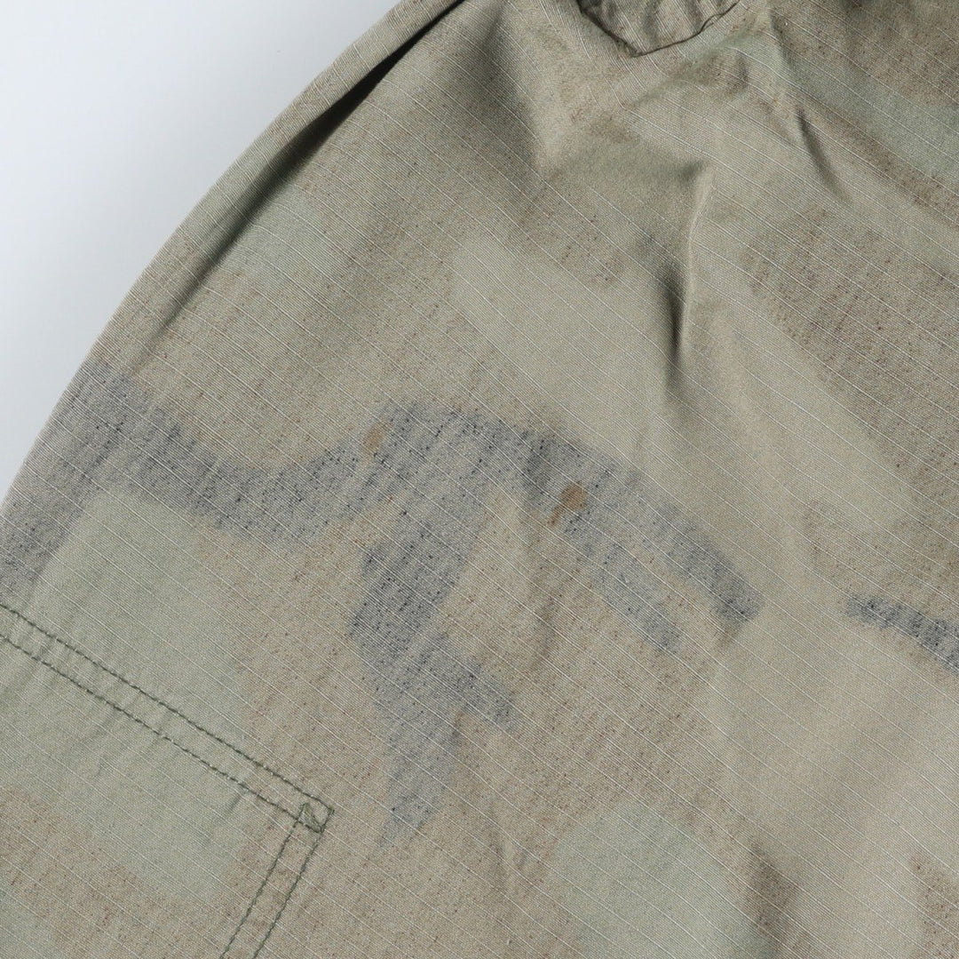 Authentic 1980'S US Military Camouflage Pattern Woodland Camo Ripstop BDU Military Jacket, Made in USA, Large-Regular, Men's Size L cotton Khaki type Vintage Second Hand
