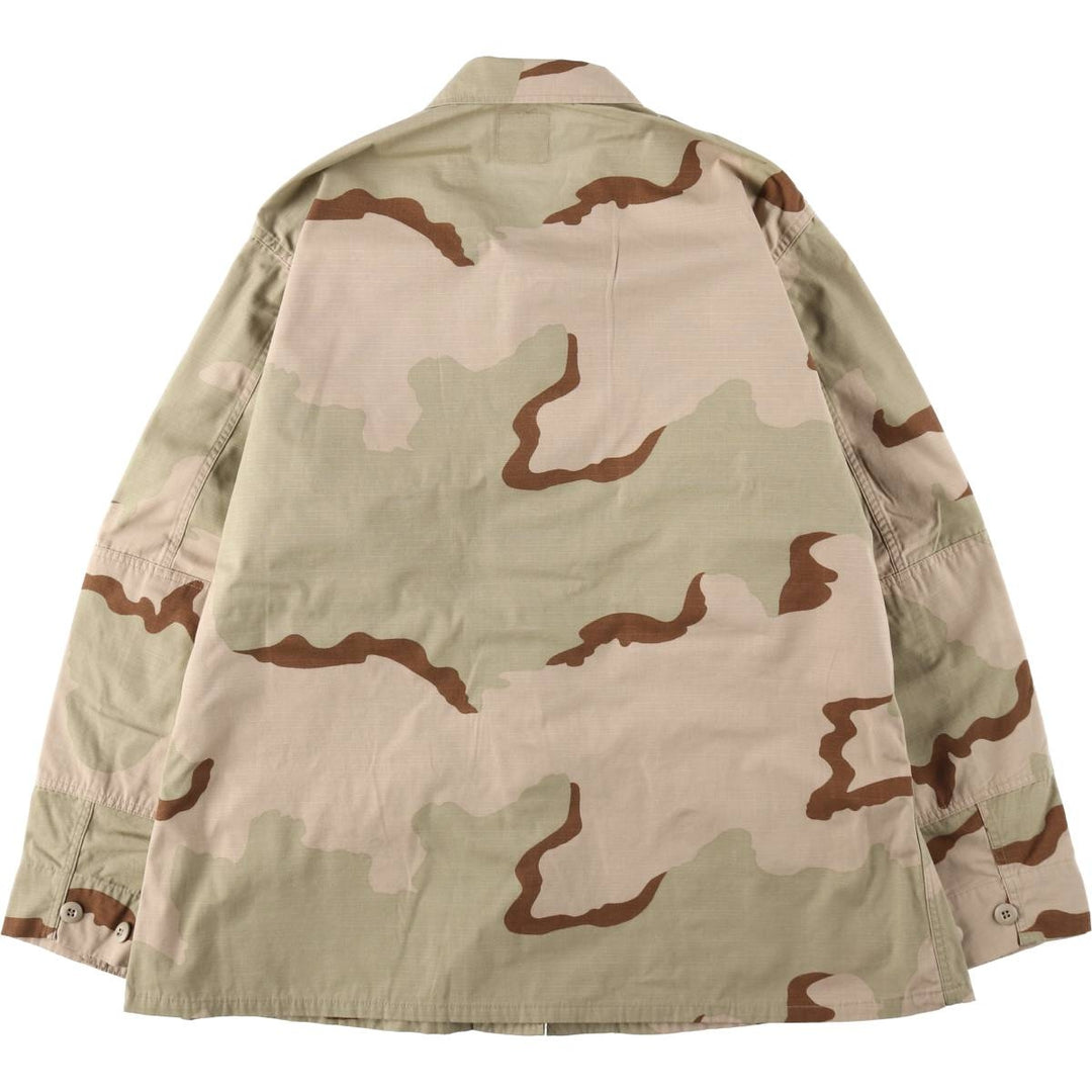 1990'S US Navy camouflage pattern ripstop military combat jacket, X-LARGE-REGULAR (equivalent to men's XL). cotton Khaki type brown Vintage Second Hand