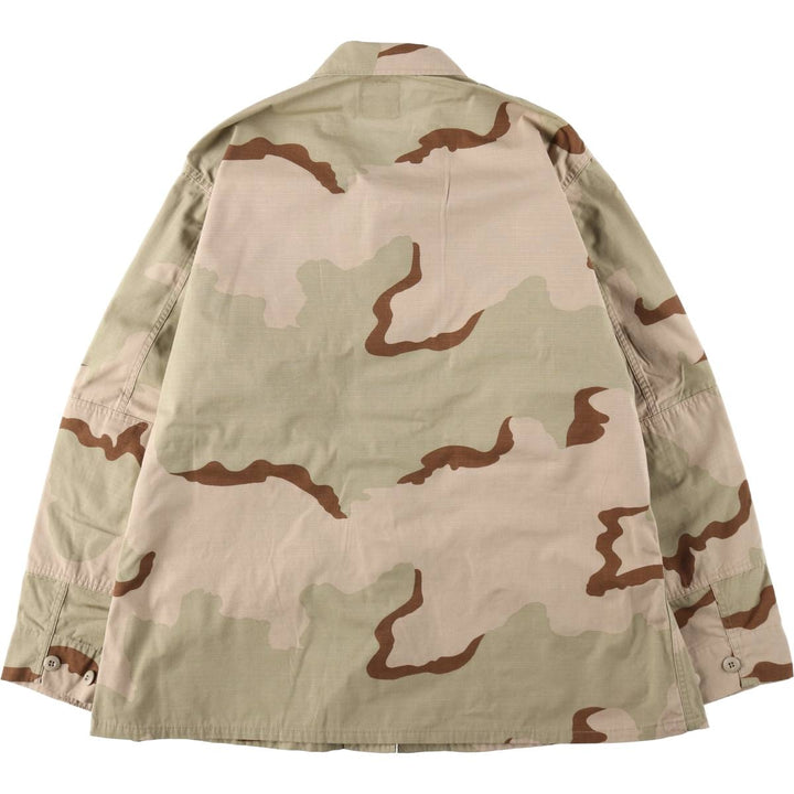 1990'S US Navy camouflage pattern ripstop military combat jacket, X-LARGE-REGULAR (equivalent to men's XL). cotton Khaki type brown Vintage Second Hand