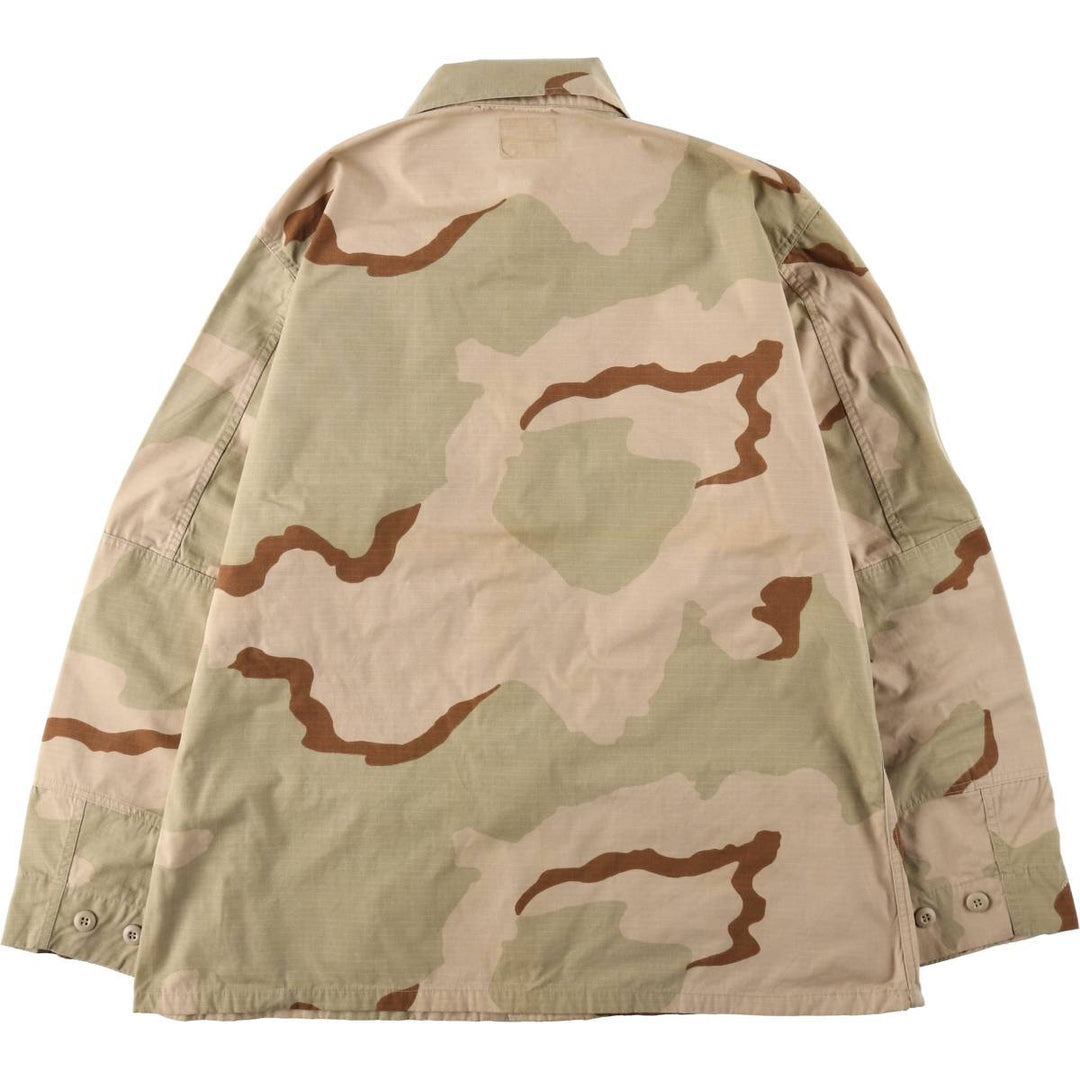 1990'S US Military Issue Camouflage Pattern 3C Desert Camo Ripstop Military Combat Jacket X-LARGE-REGULAR (Men's XL equivalent) cotton Khaki type brown Vintage Second Hand