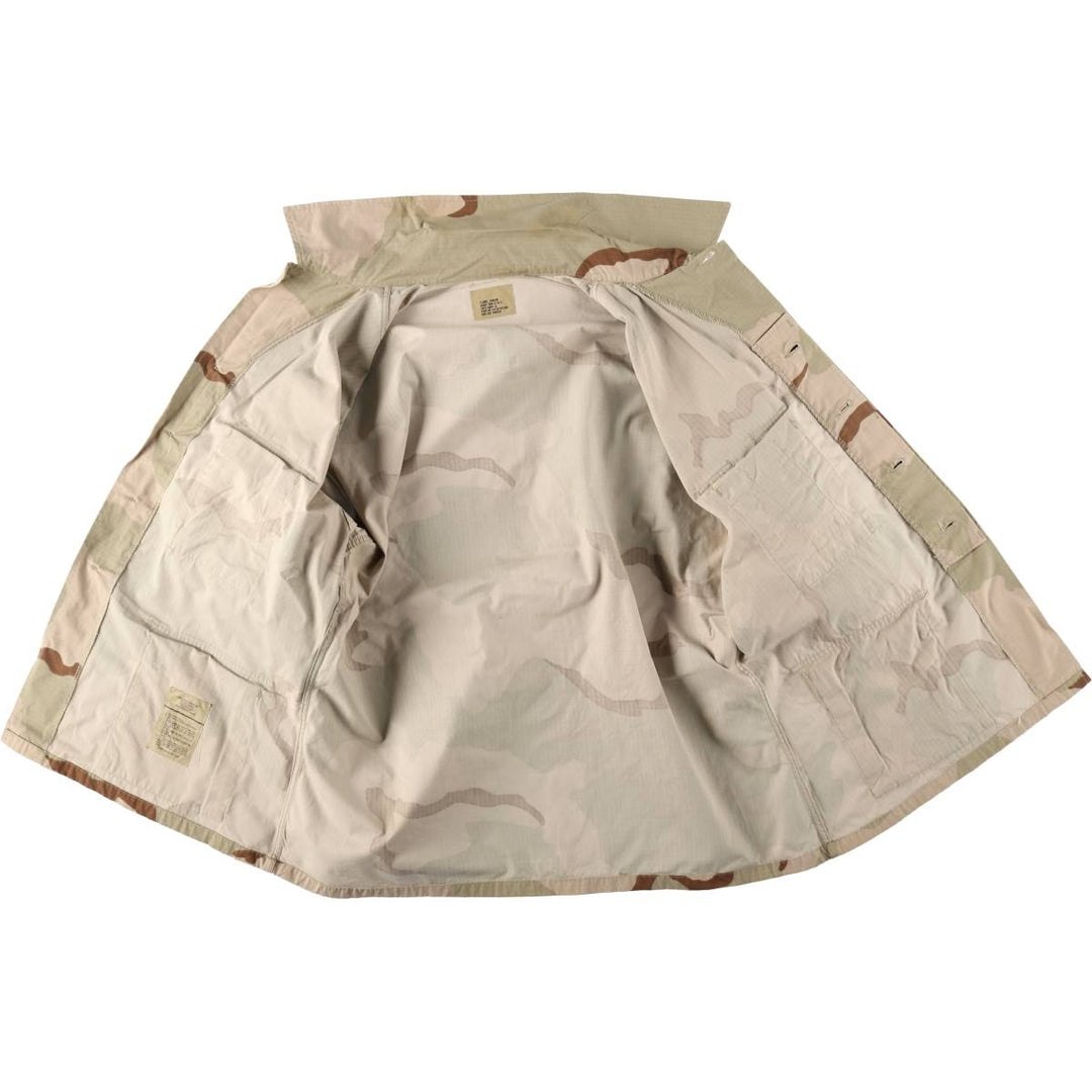 1990'S US Military Issue Camouflage Pattern 3C Desert Camo Ripstop Military Combat Jacket X-LARGE-REGULAR (Men's XL equivalent) cotton Khaki type brown Vintage Second Hand