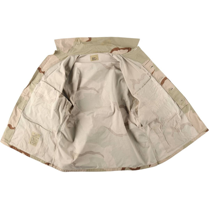 1990'S US Military Issue Camouflage Pattern 3C Desert Camo Ripstop Military Combat Jacket X-LARGE-REGULAR (Men's XL equivalent) cotton Khaki type brown Vintage Second Hand