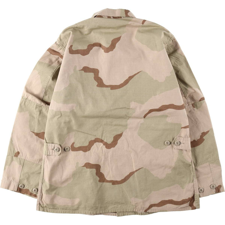 1990'S US Military Issue Camouflage Pattern 3C Desert Camo Ripstop Military Combat Jacket, Medium-Regular (Men's Size M) cotton Khaki type brown Vintage Second Hand
