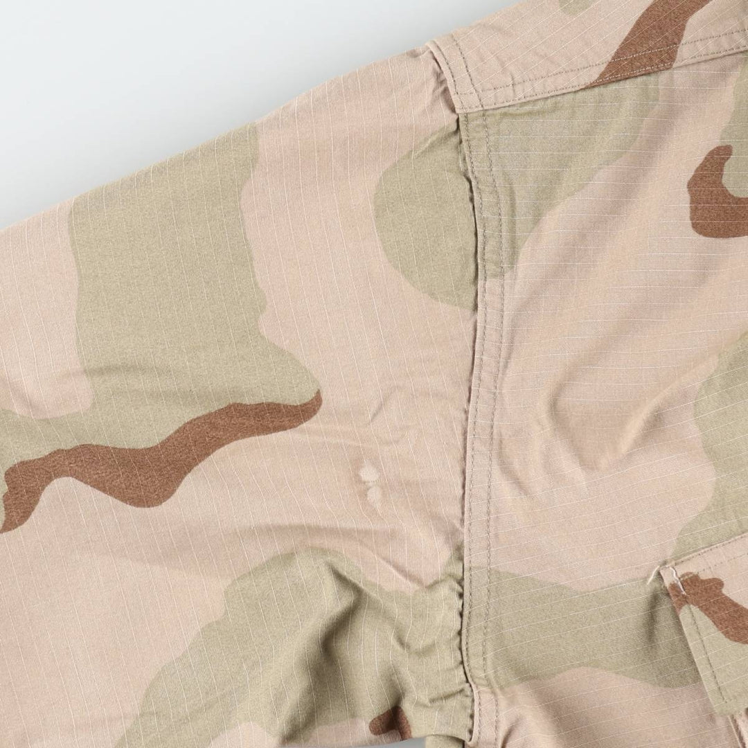 1990'S US Military Issue Camouflage Pattern 3C Desert Camo Ripstop Military Combat Jacket, Medium-Regular (Men's Size M) cotton Khaki type brown Vintage Second Hand
