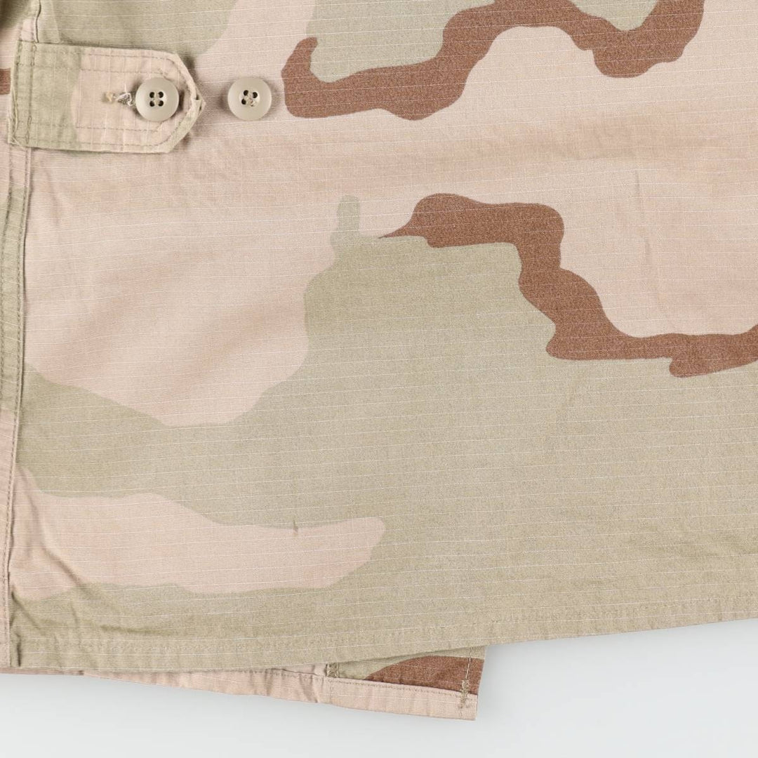 1990'S US Military Issue Camouflage Pattern 3C Desert Camo Ripstop Military Combat Jacket, Medium-Regular (Men's Size M) cotton Khaki type brown Vintage Second Hand