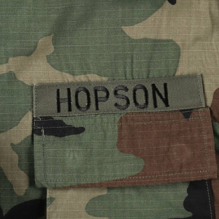 1990'S US Army Camouflage Pattern Woodland Camo Military Combat Jacket, Made in USA, Large-Regular (Men's Size L equivalent) Nylon Khaki type Vintage Second Hand