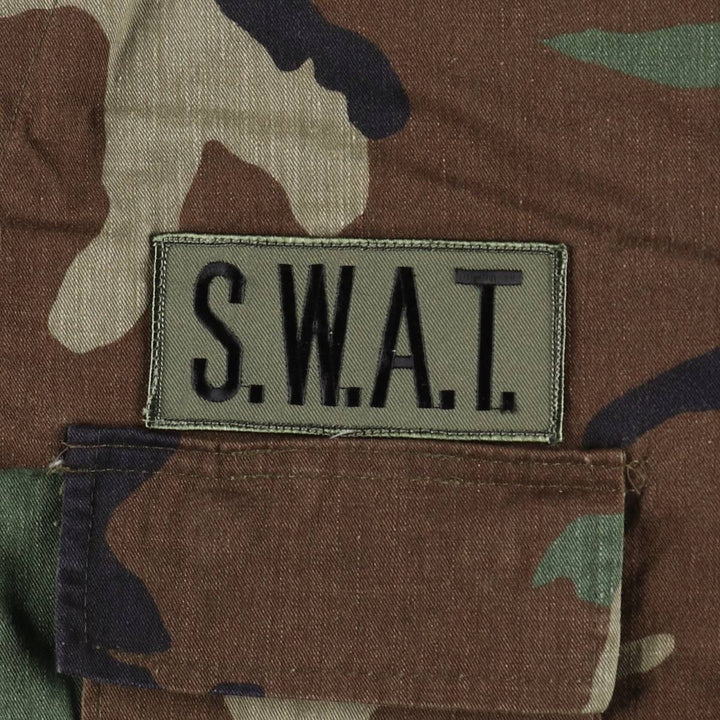 Civilian-made camouflage pattern woodland camo military combat jacket, made in the USA, large size (equivalent to men's L). cotton Khaki type Vintage Second Hand
