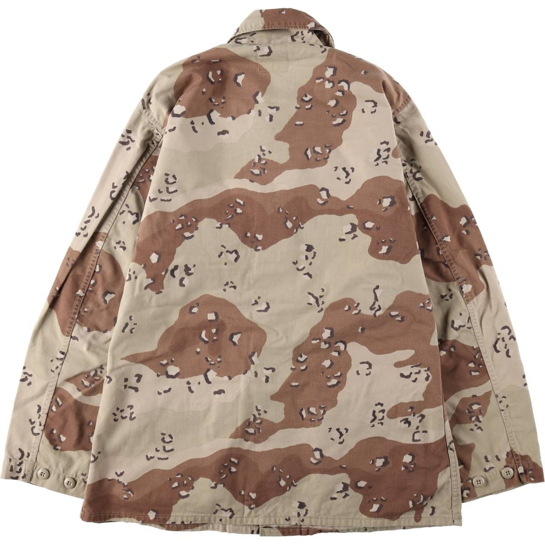 1990'S US Military Issue Camouflage Pattern 6C Desert Chocolate Chip Camo Military Combat Jacket, Made in USA, Medium-Long (Men's Size M) cotton Khaki type brown Vintage Second Hand