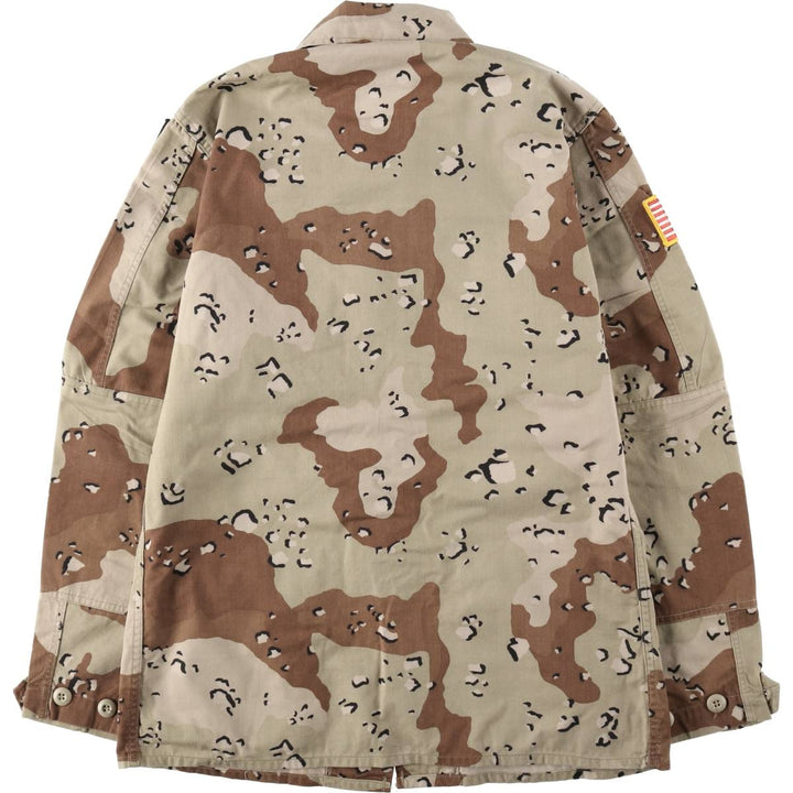 1980'S US Army Camouflage Pattern 6C Desert Chocolate Chip Camo Military Combat Jacket, Men's Size M (Equivalent), Vintage Nylon Khaki type brown Vintage Second Hand