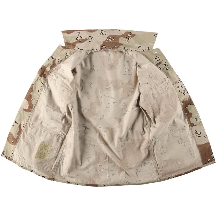 1980'S US Army Camouflage Pattern 6C Desert Chocolate Chip Camo Military Combat Jacket, Men's Size M (Equivalent), Vintage Nylon Khaki type brown Vintage Second Hand