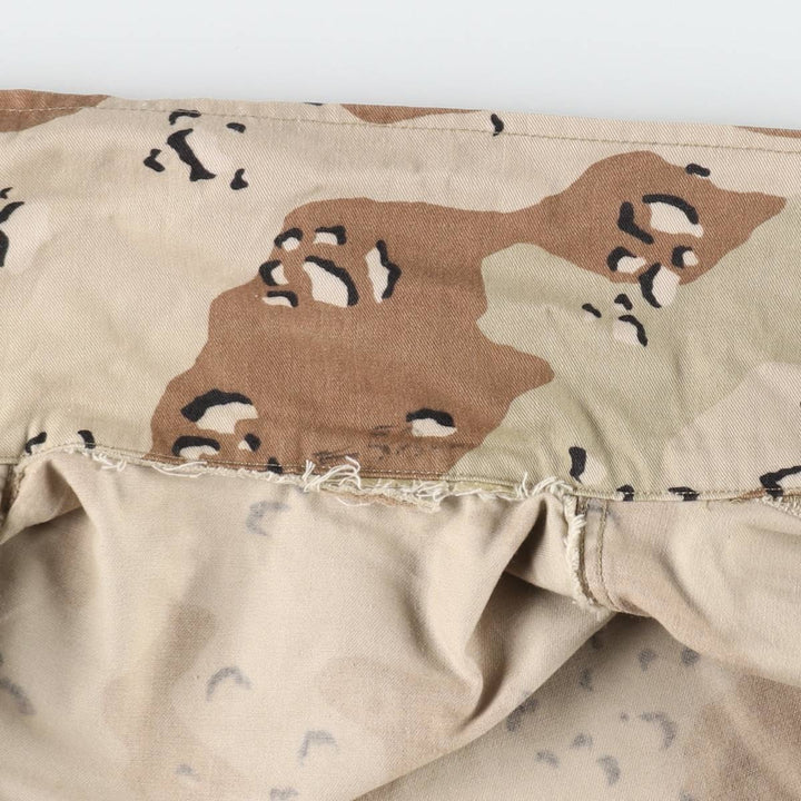 1980'S US Army Camouflage Pattern 6C Desert Chocolate Chip Camo Military Combat Jacket, Men's Size M (Equivalent), Vintage Nylon Khaki type brown Vintage Second Hand