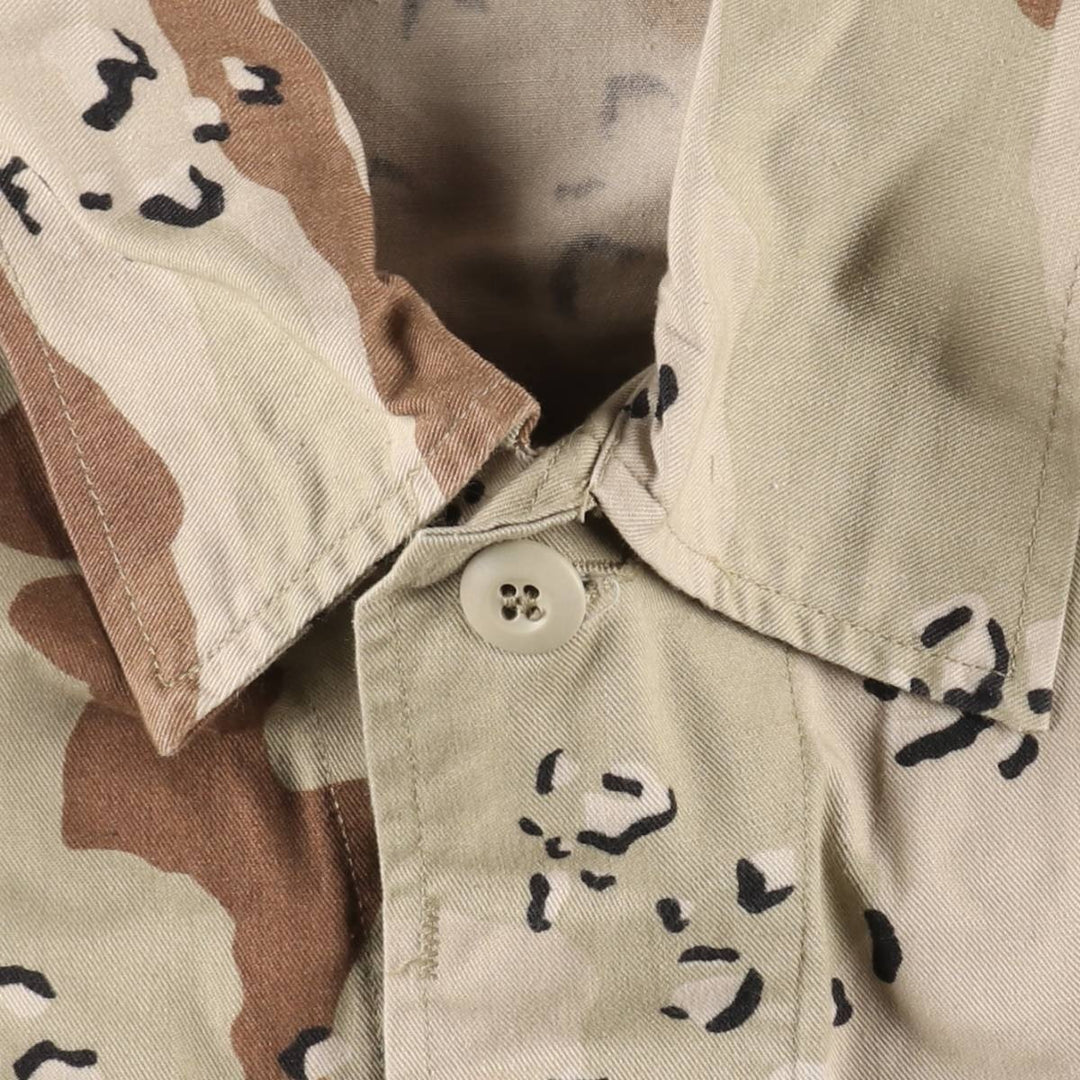 1980'S US Army Camouflage Pattern 6C Desert Chocolate Chip Camo Military Combat Jacket, Men's Size M (Equivalent), Vintage Nylon Khaki type brown Vintage Second Hand