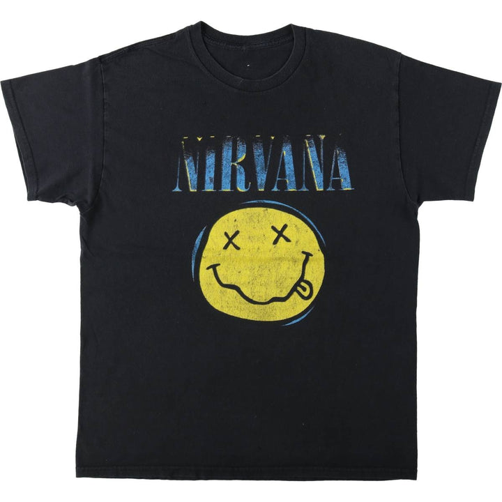 NIRVANA Nirvana Band T-shirt, Band T, Men's L size unclear black type Vintage Second Hand