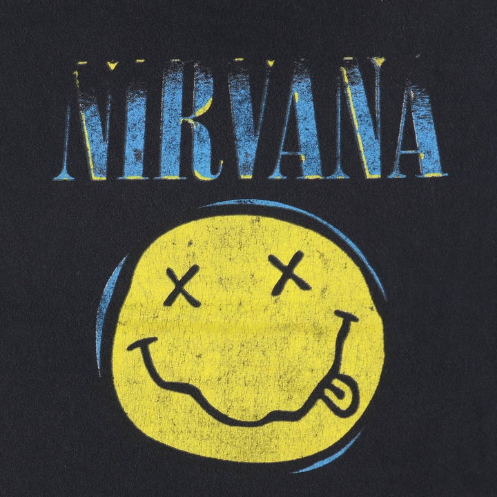 NIRVANA Nirvana Band T-shirt, Band T, Men's L size unclear black type Vintage Second Hand