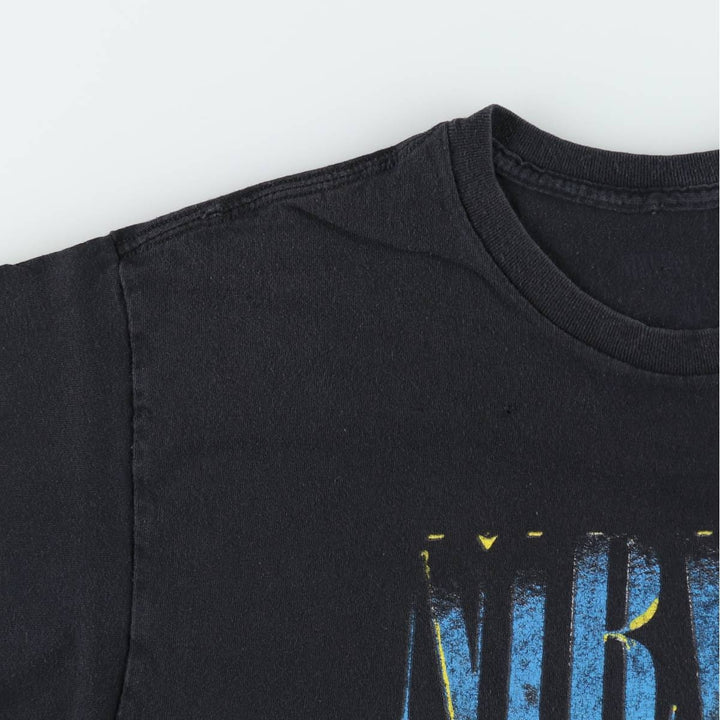 NIRVANA Nirvana Band T-shirt, Band T, Men's L size unclear black type Vintage Second Hand