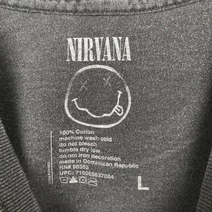 NIRVANA Nirvana Band T-shirt, Band T, Men's L size cotton black type Vintage Second Hand