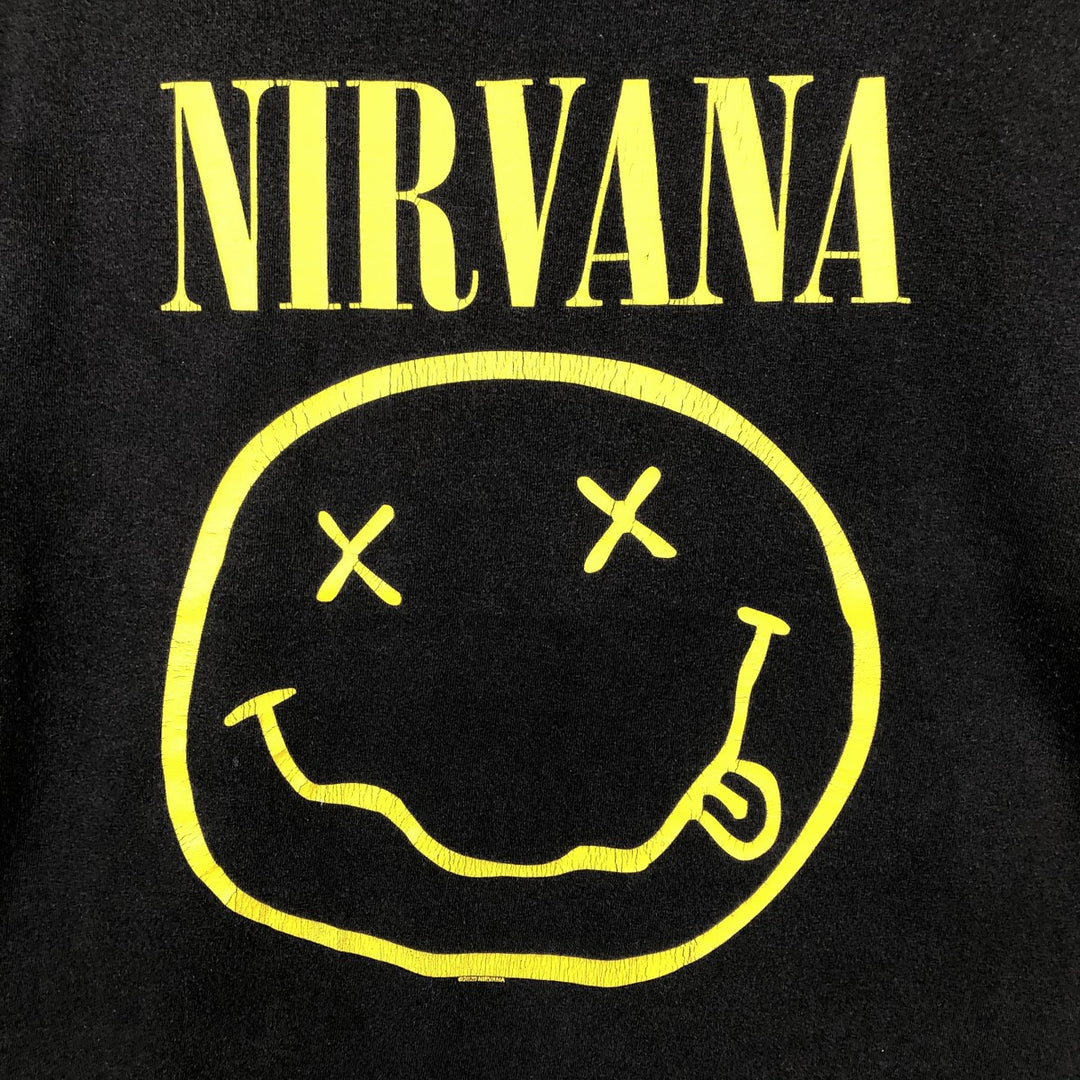 NIRVANA Nirvana Band T-shirt, Band T, Men's L size cotton black type Vintage Second Hand