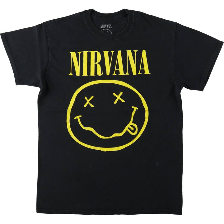NIRVANA Nirvana Band T-shirt, Band T, Men's M size cotton black type Vintage Second Hand