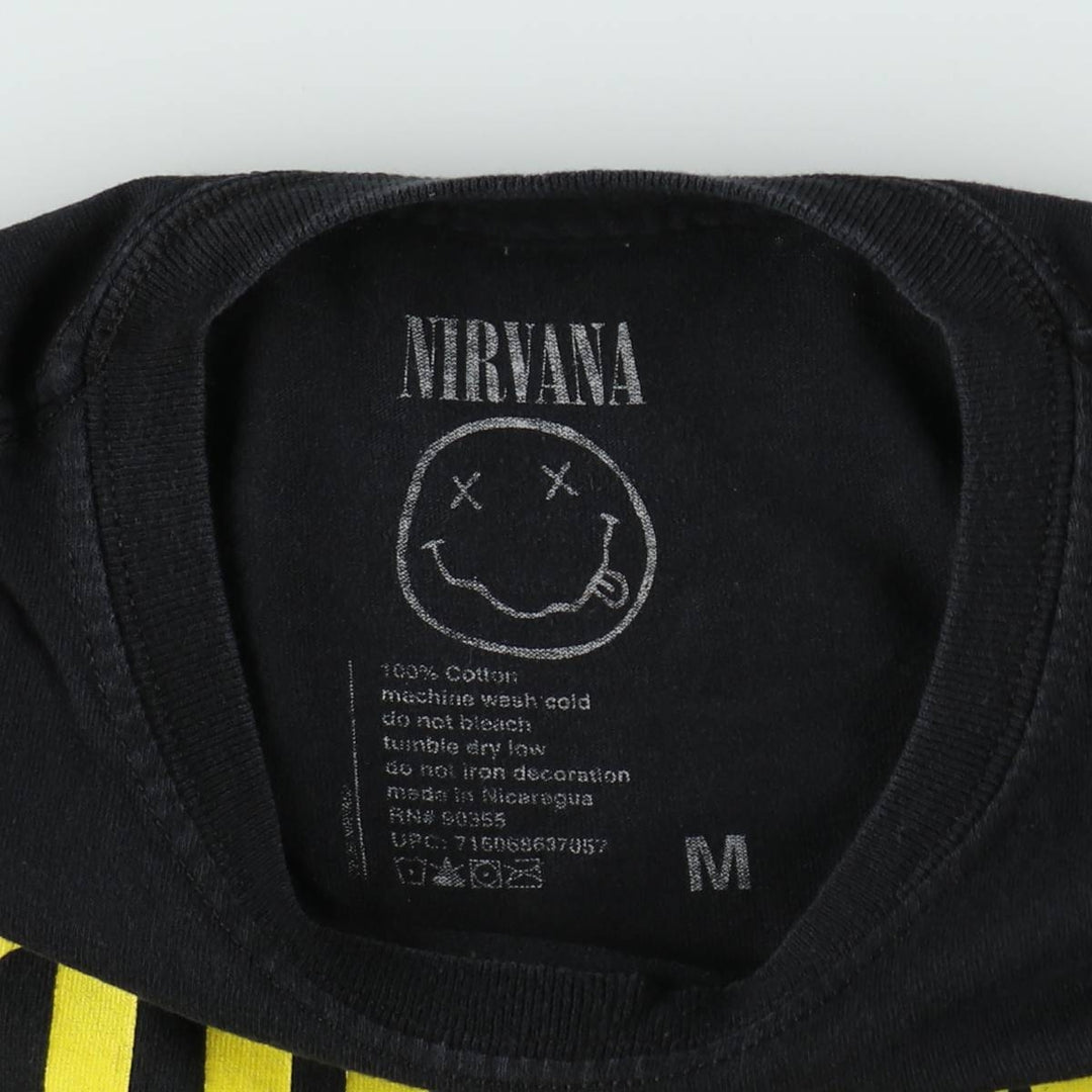 NIRVANA Nirvana Band T-shirt, Band T, Men's M size cotton black type Vintage Second Hand