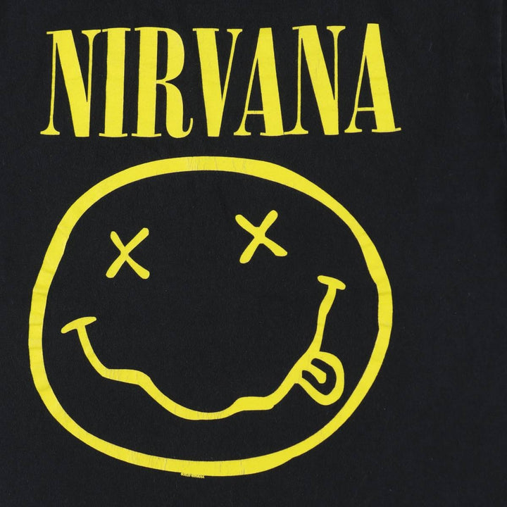 NIRVANA Nirvana Band T-shirt, Band T, Men's M size cotton black type Vintage Second Hand