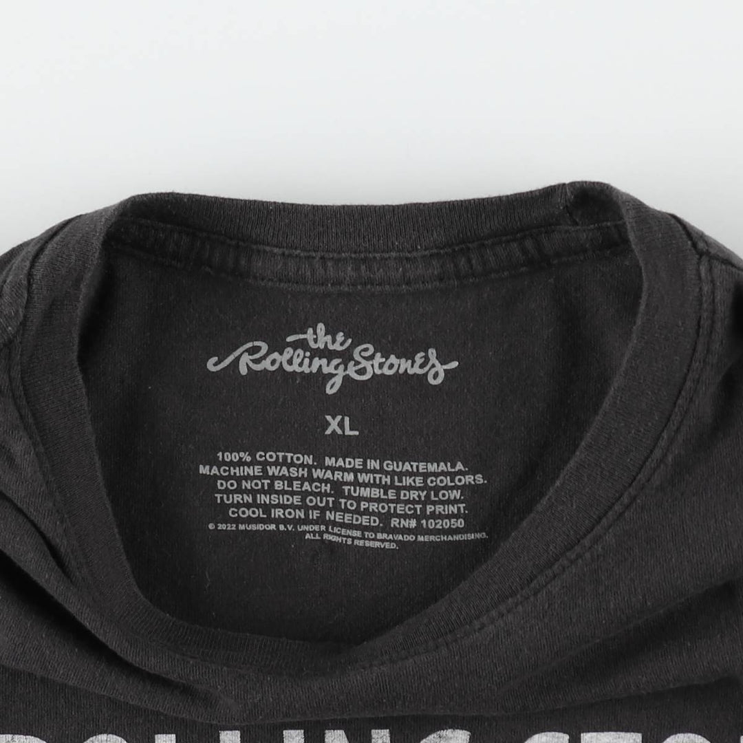 The Rolling Stones Band T-shirt, Men's XL cotton black type Vintage Second Hand
