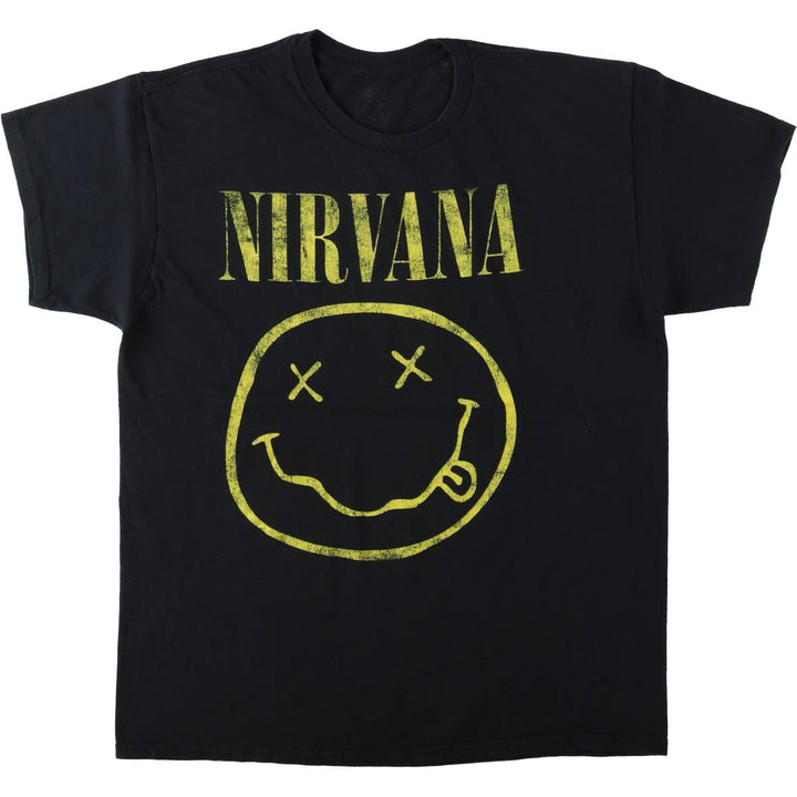 NIRVANA Nirvana Band T-shirt, Band T, Men's M size cotton black type Vintage Second Hand