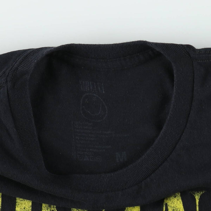 NIRVANA Nirvana Band T-shirt, Band T, Men's M size cotton black type Vintage Second Hand