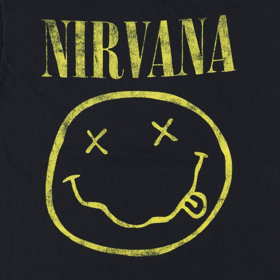 NIRVANA Nirvana Band T-shirt, Band T, Men's M size cotton black type Vintage Second Hand