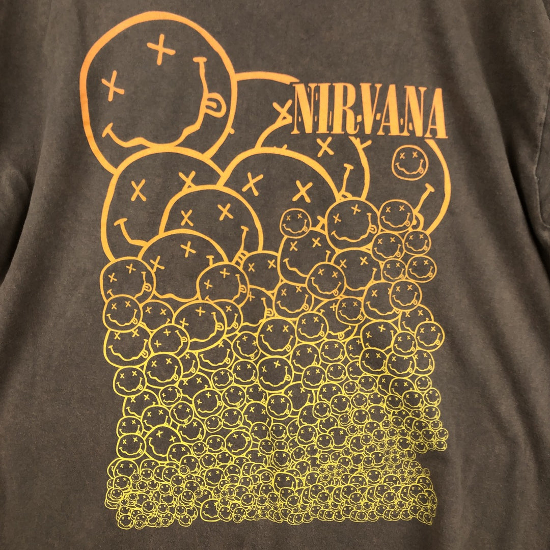 NIRVANA Nirvana Band T-shirt, Band T, Men's XL size cotton Khaki type Vintage Second Hand
