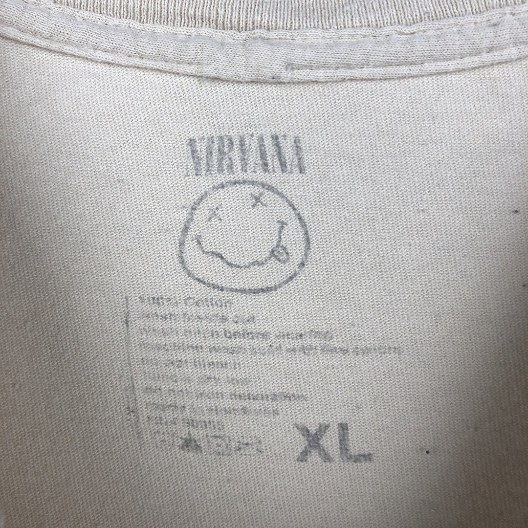 NIRVANA Nirvana Band T-shirt, Band T, Men's XL size cotton Beige type Vintage Second Hand