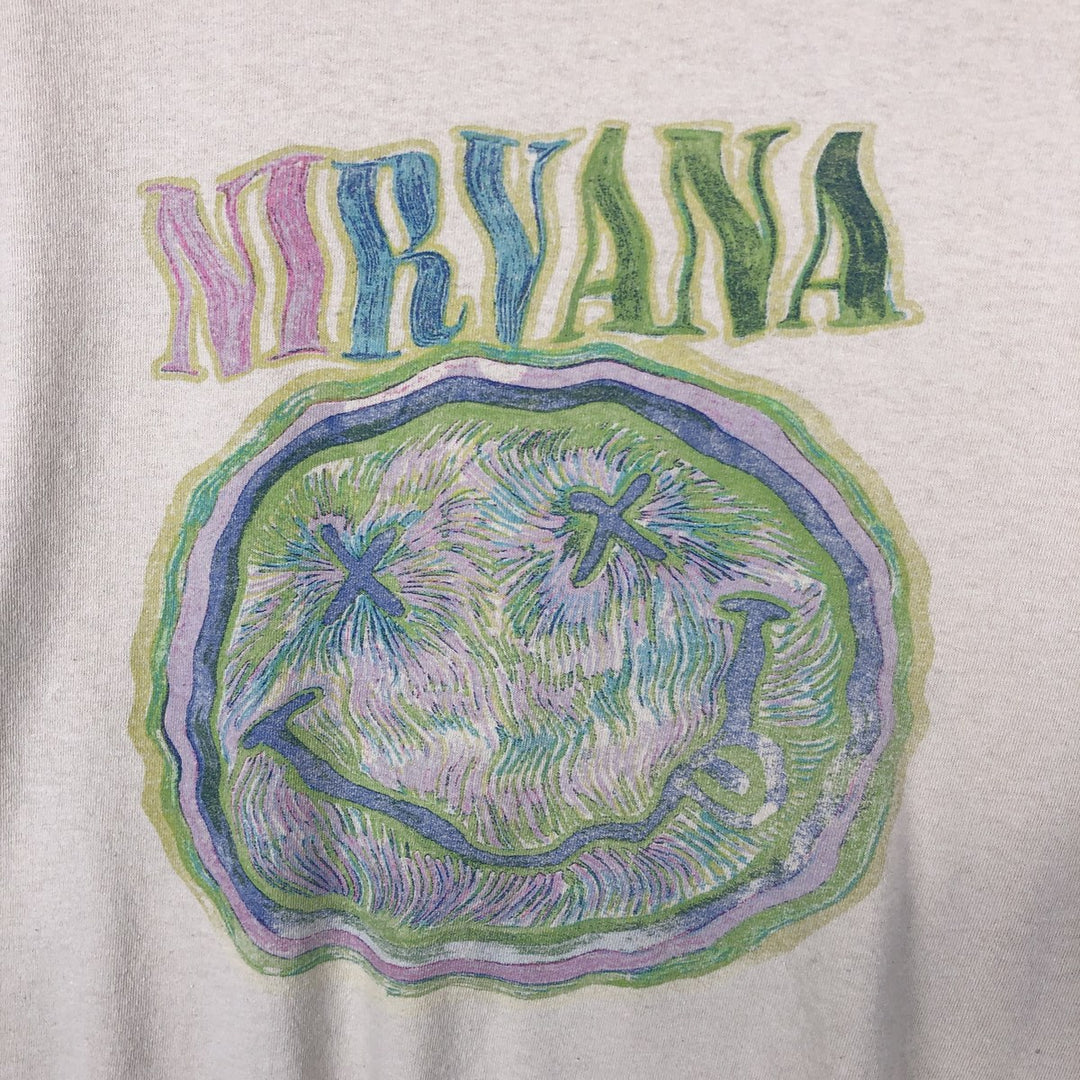 NIRVANA Nirvana Band T-shirt, Band T, Men's XL size cotton Beige type Vintage Second Hand