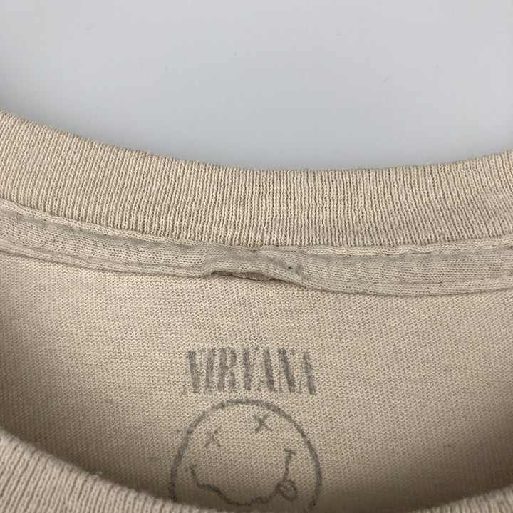NIRVANA Nirvana Band T-shirt, Band T, Men's XL size cotton Beige type Vintage Second Hand