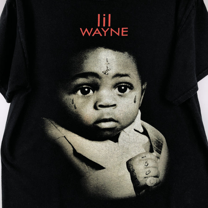 LIL WAYNE Rap T-shirt, Men's M size cotton black type Vintage Second Hand