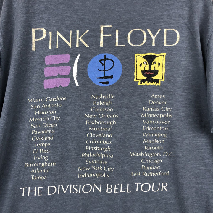 PINK FLOYD Pink Floyd Band T-shirt Band T Men's XL size cotton Blue type light blue Vintage Second Hand