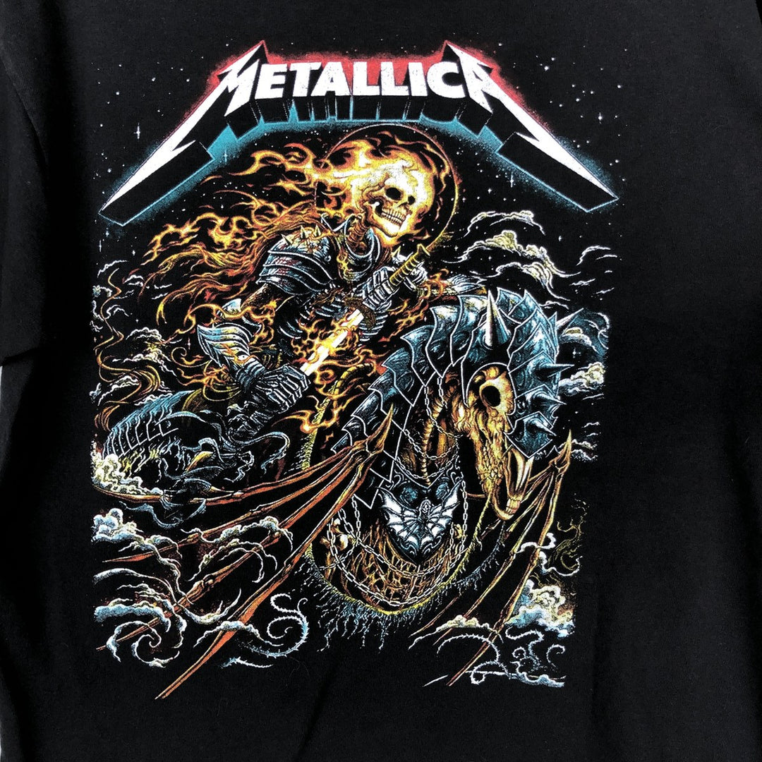 METALLICA Skull Pattern Band T-shirt Band Tee Men's L size cotton black type Vintage Second Hand