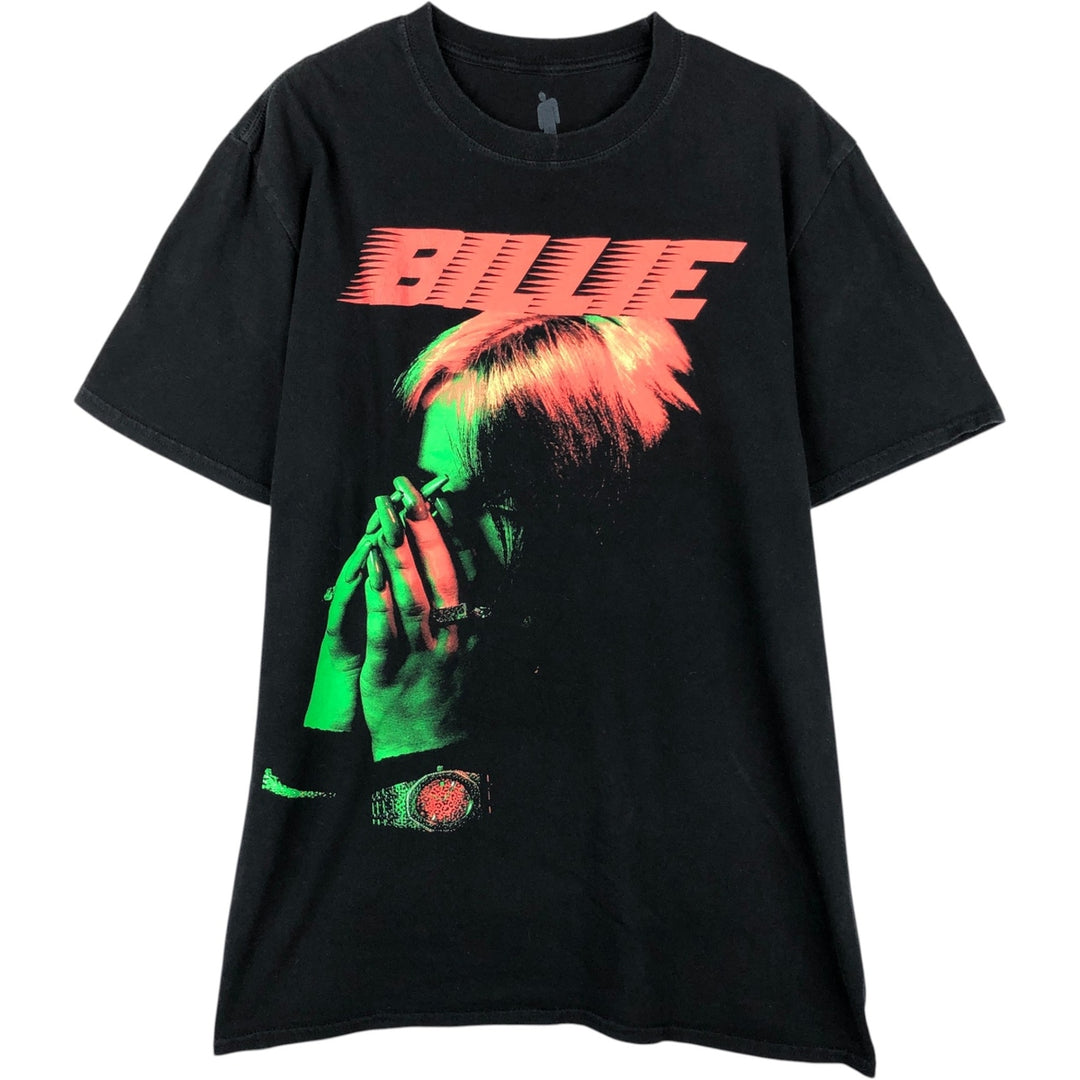 BILLIE EILISH Billie Eilish Band T-shirt Band T Men's L size cotton black type Vintage Second Hand